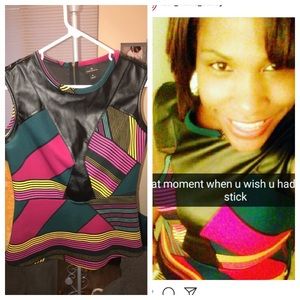 Printed sleeveless blouse